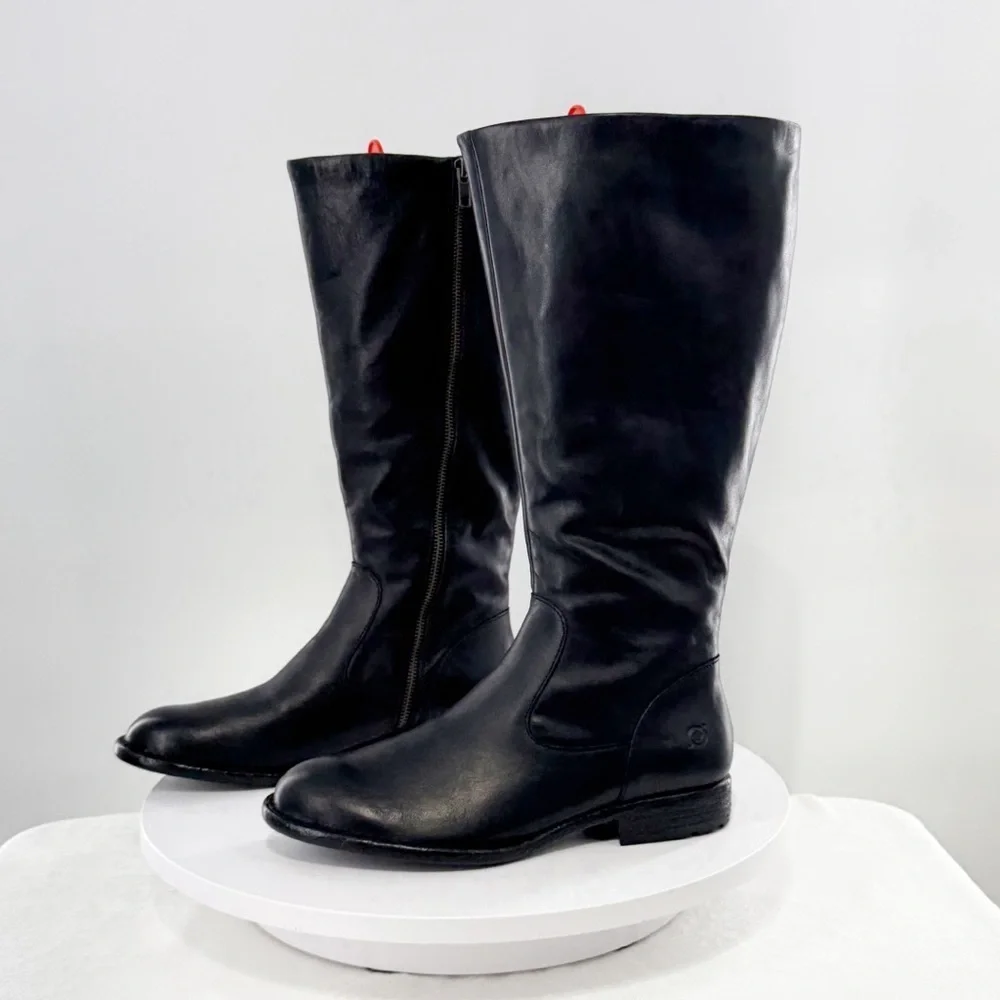 Born Women’s Black Leather Riding Boots – Size 9M Classic Equestrian Style